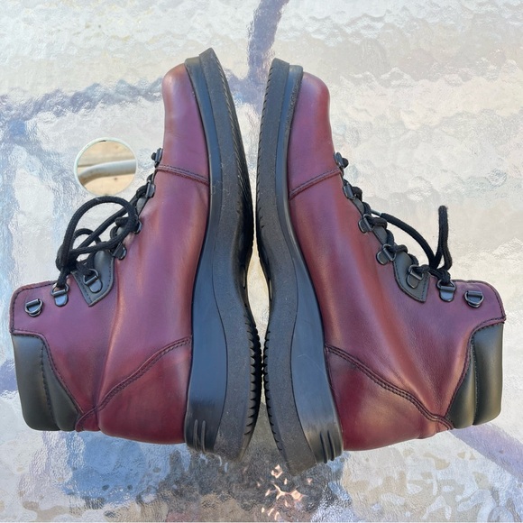 Martino Red Leather Lace Up Hiking Boots - Picture 6 of 16